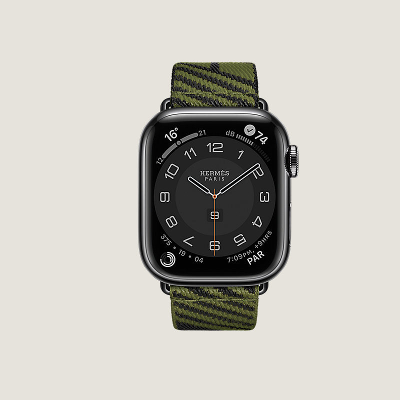 Series 8太空黑色錶殼& Apple Watch Hermès 41 mm Jumping Single Tour